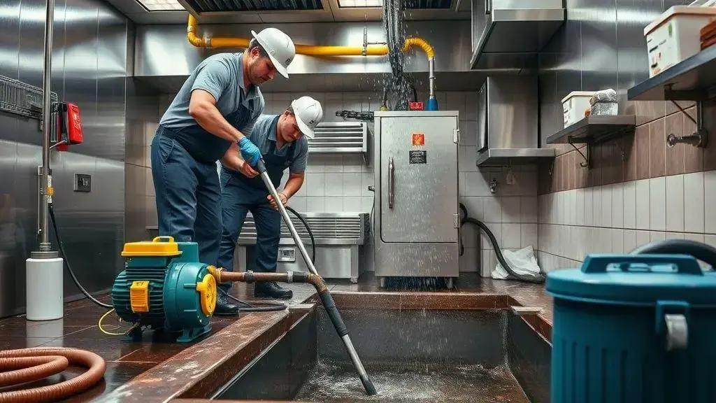 Serviço profissional de limpeza de caixa de gordura Serviço profissional de limpeza de caixa de gordura